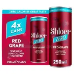 Shloer Zero Red Grape 4pack 250ml / 24 Pack - 490ghc