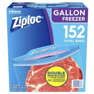 Ziploc Gallon Freezer Bags (98ghs for 38pcs Pack)